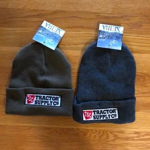 Two Tractor Supply Beanies